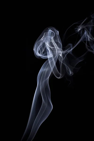 Fumée Abstraite Isolée Sur Noir — Photo