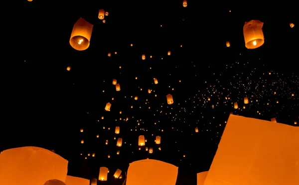 Linterna Flotante Festival Globos Peng Chiangmai Tailandia — Foto de Stock