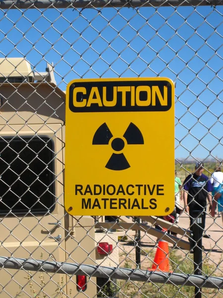 Sign warning for the presence of nuclear and radioactive materials