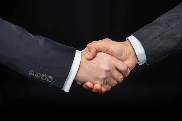 Close Partial View Businespeople Shaking Hands Black — Stock Photo, Image