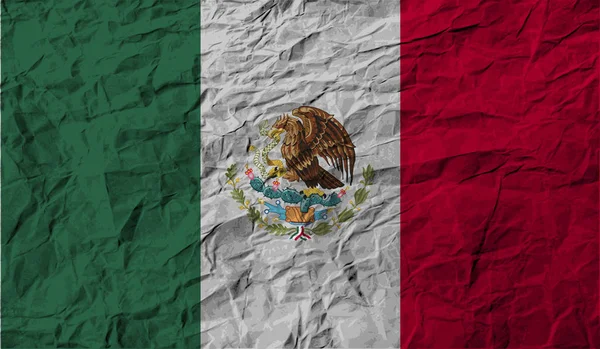 Mexikó Zászlója Régi Textúrával Illusztráció — Stock Fotó