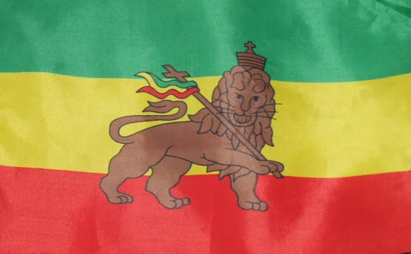 Bandeira Ethiopian Tempo Selassie Haile — Fotografia de Stock