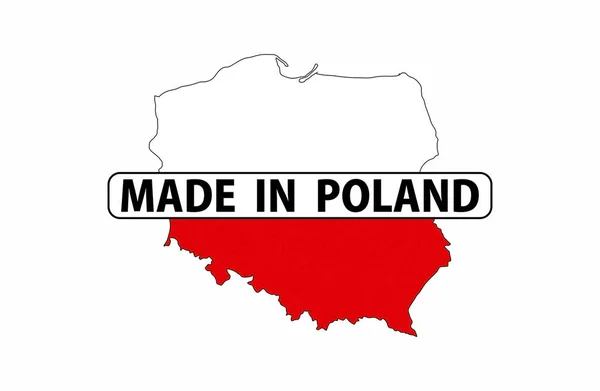 Realizzato Polonia Paese Bandiera Nazionale Forma Mappa Con Testo — Foto Stock
