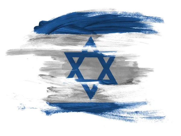 Israel Bandera Israelí Pintada Sobre Superficie Blanca — Foto de Stock