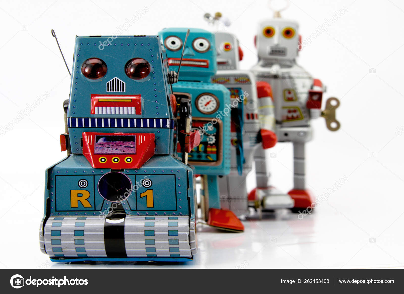 little blue robot toy