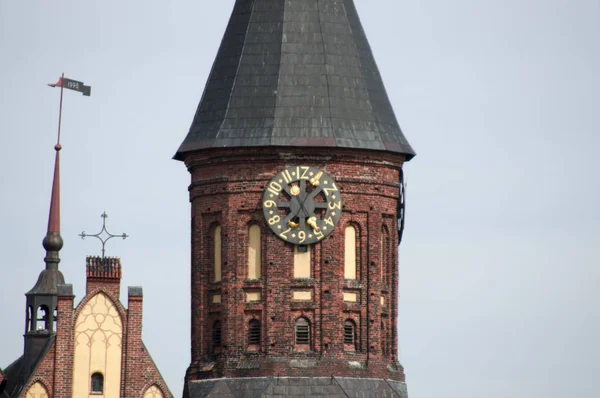 Turm Mit Stunden Pro Stadt Kaliningrad — Stockfoto