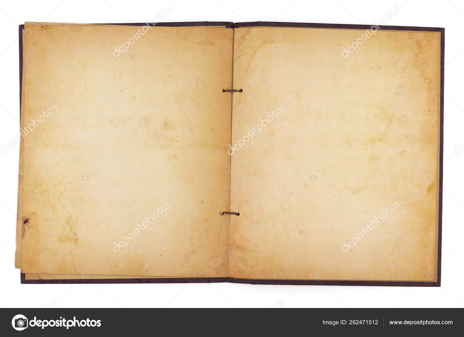 Aging Scrapbook Open Reveal Blank Yellowing Water Stained Pages Isolated  Stock Photo by ©YAYImages 262471512