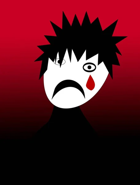 A cartoon image of a emo person.