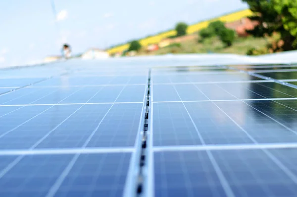 Detail Photovoltaic Panel Renewable Electric Production — Stock Photo, Image