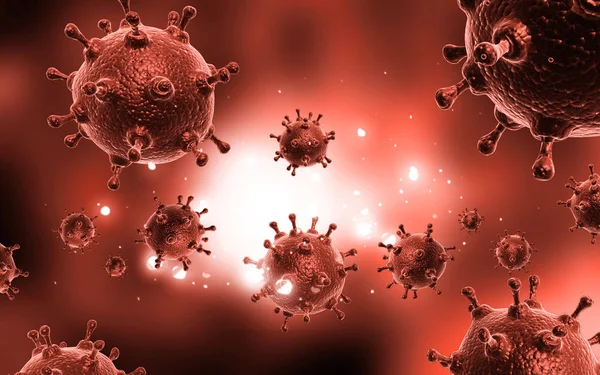 Digital Illustration Influenza Virus Color Background — Stock Photo, Image