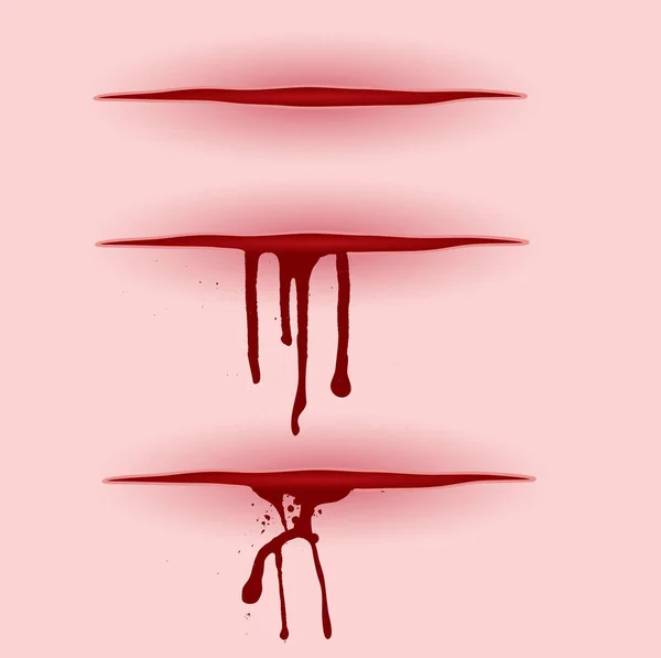 彼らからの血の毛穴の開いた傷を描いた3つの — ストック写真