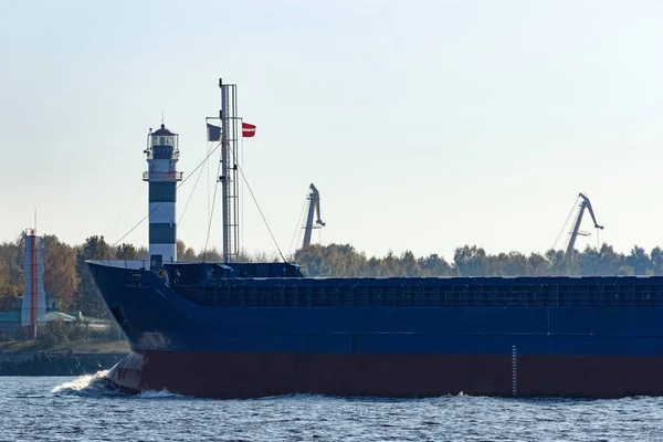 Buque Carga Azul Que Navega Desde Mar Báltico — Foto de Stock