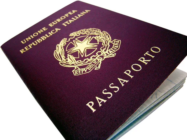 Photo Italian Passport White Background — Stock Photo, Image