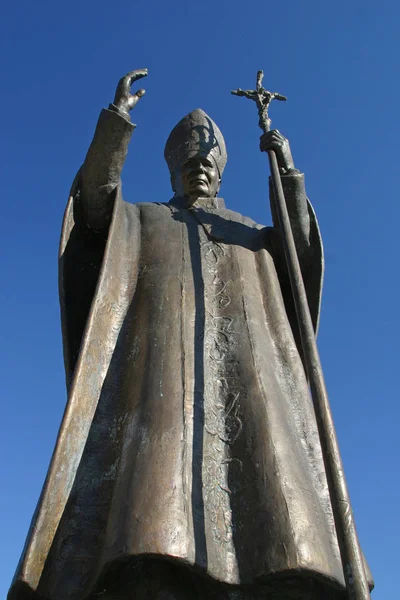 Estátua Papa João Paulo Marija Bistrica Croácia — Fotografia de Stock