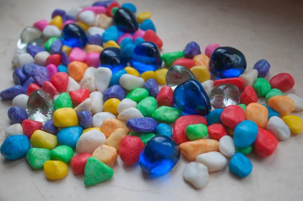 Gekleurde Stenen Voor Spa Een Groot Aantal Vormen Kleuren — Stockfoto