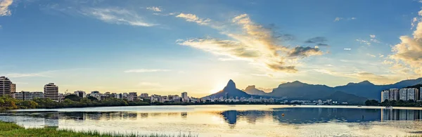 Panoramatický Obraz Prvního Letního Slunce Roku 2018 Viděného Laguny Rodrigo — Stock fotografie