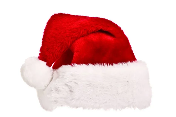 Cappello Rosso Babbo Natale Isolato Bianco — Foto Stock