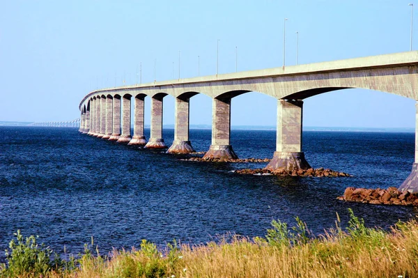 Confederation Bridge Som Går Från Prince Edward Island Till New — Stockfoto