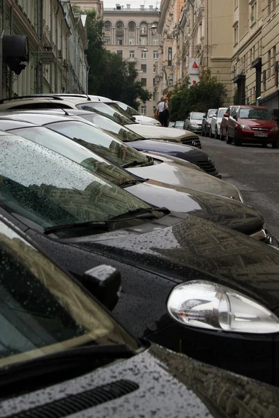 Estacionamento Para Carros Rua Centro Cidade — Fotografia de Stock