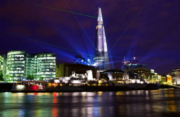 Pour Commémorer Ouverture Shard Haut Bâtiment Europe Ouest Spectacle Lumière — Photo