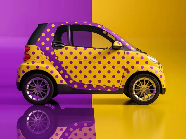Artistically Painted Compact Car — Stock Photo, Image