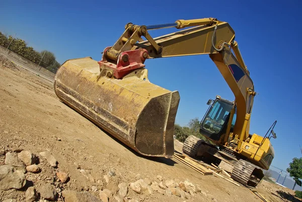 Escavadeira Veículo Pesado Usado Indústria Construção — Fotografia de Stock