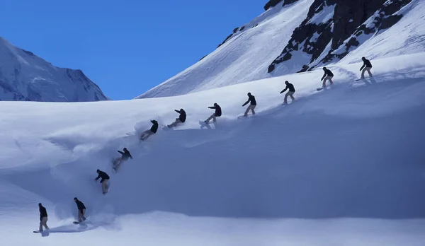 Snowboarder Einem Perfekten Powder Tag — Stockfoto