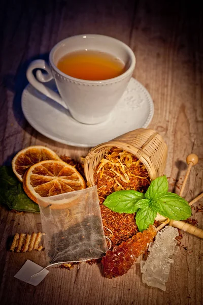 Hora Del Con Sabores Sobre Fondo Madera — Foto de Stock