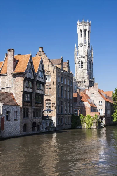 Famosa Torre Sineira Cidade Bruges Saiba Filme Bruges — Fotografia de Stock