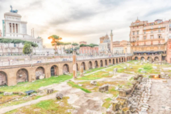 Defocused Background Ancient Trajan Market Ruins Dei Fori Imperiali Rome — Stock Photo, Image