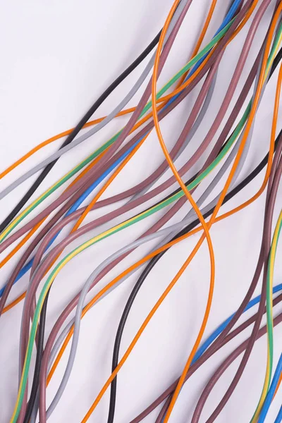 Wiązka Kolorowych Przewodów Elektrycznych — Zdjęcie stockowe