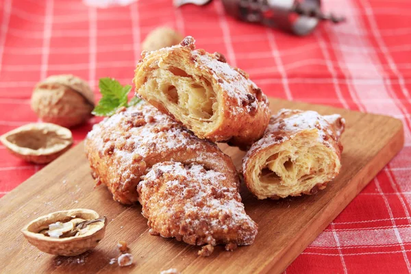 Puff Pastry Rolls Chopped Nuts Top — Stock Photo, Image