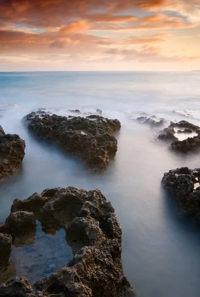 Sunset Beautiful Coral Reef Coastline — Stock Photo, Image