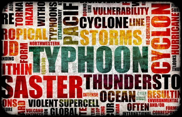 Typhoon Natural Disaster Art Background — Stock Photo, Image