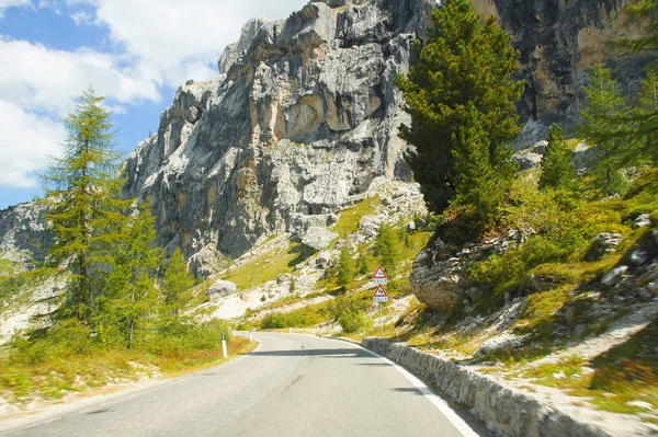 Weg Naar Passo Gardena Zuid Tirol — Stockfoto