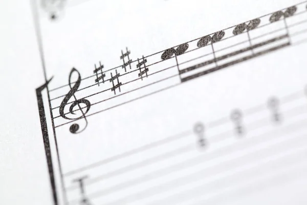 Una Hoja Con Notas Musicales — Foto de Stock