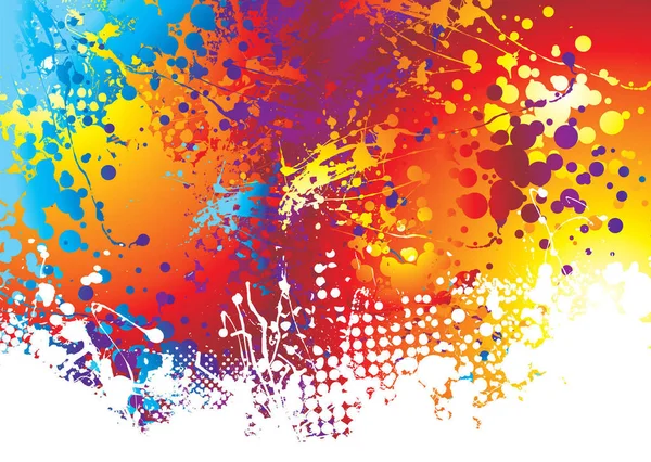 Rainbow Background Ink Splat Effect White Paint — Stock Photo, Image