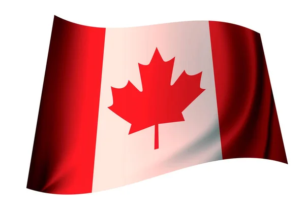 Kanadensisk Röd Och Vit Flagga Ikon Med Lönnlöv För Kanada — Stockfoto