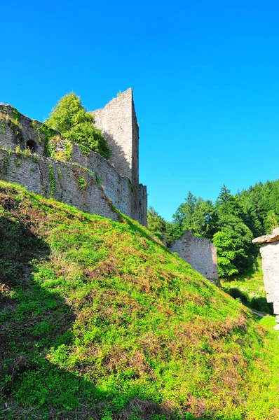 德国巴登 符腾堡州奥尔特瑙县奥伯基尔奇附近的中世纪绍恩堡城堡景观 — 图库照片