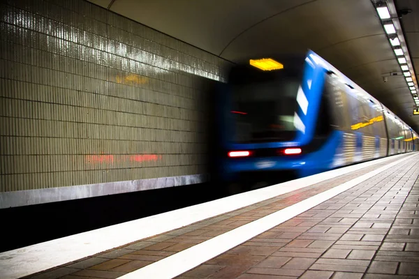 Fast Train Passing Motion Blur — 图库照片