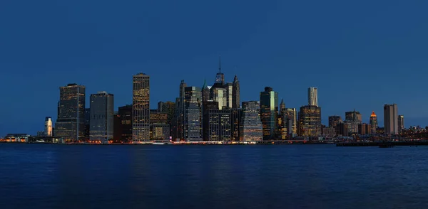 Manhattan Wcześnie Rano New York City Skyline Panorama — Zdjęcie stockowe