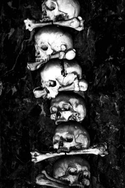 Sedlec Ossuary 가톨릭 예배당 세들렉에있는 성도의 아래에 쿠트나 — 스톡 사진