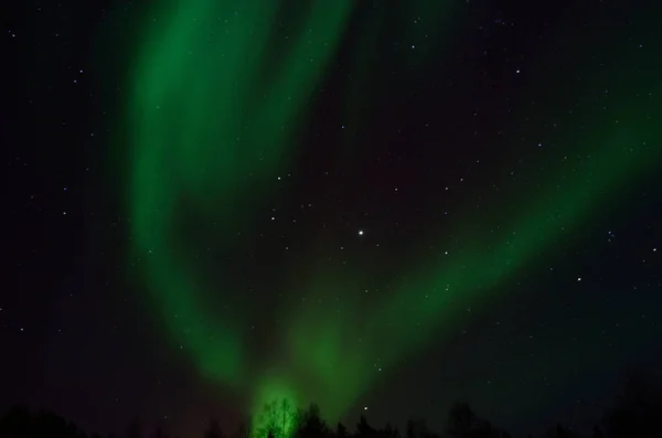 Aurora Borealis Noční Obloze — Stock fotografie