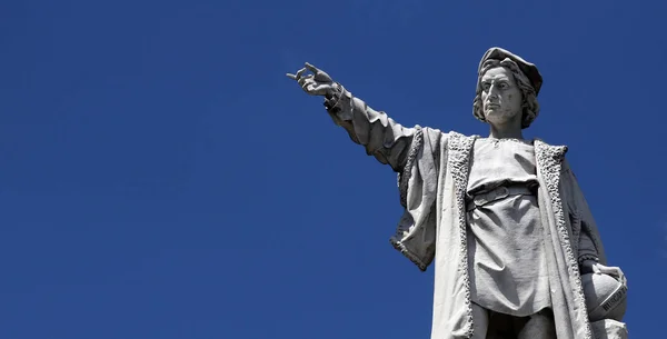 Monumento Cristóbal Colón Por Odoardo Tabacchi 1892 Santa Margherita Ligure — Foto de Stock