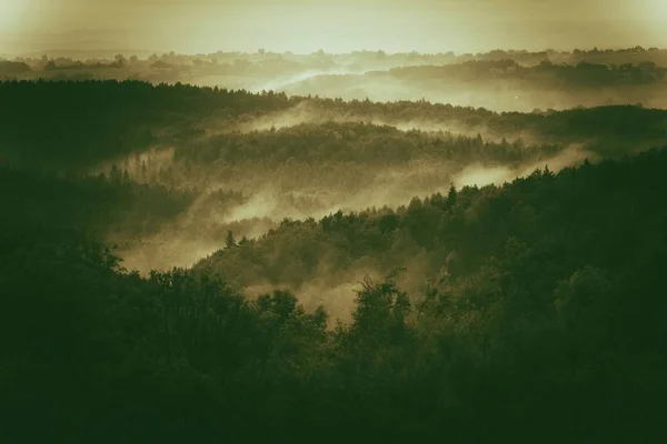 Foggy Hills Lesser Poland Region Central Europe Inglés Paisaje Nebuloso — Foto de Stock