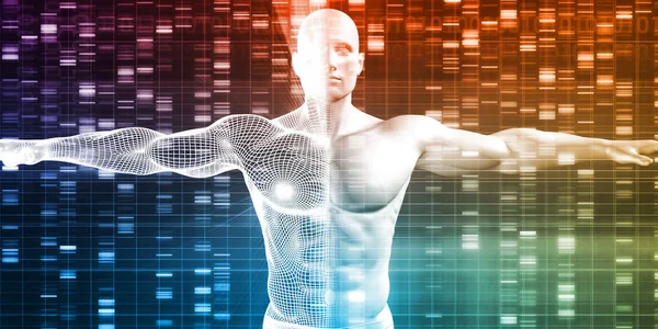 Pesquisa Desenvolvimento Genético Com Dados Científicos — Fotografia de Stock
