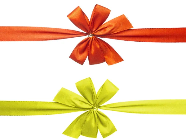 Twee Gift Bow Geïsoleerd Wit — Stockfoto