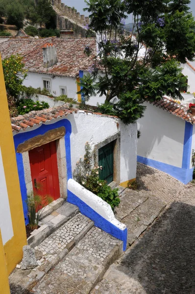 Pequeño Pueblo Obidos Portugal — Foto de Stock