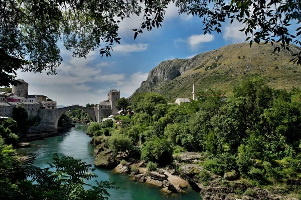 Bonito Puente Viejo Mostar Protegido Por Unesco — Foto de Stock