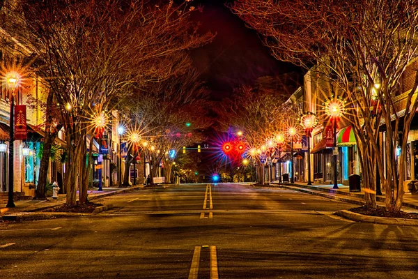 ダウンタウンヨークサウスカロライナクリスマスの時期に白いバラの街 — ストック写真